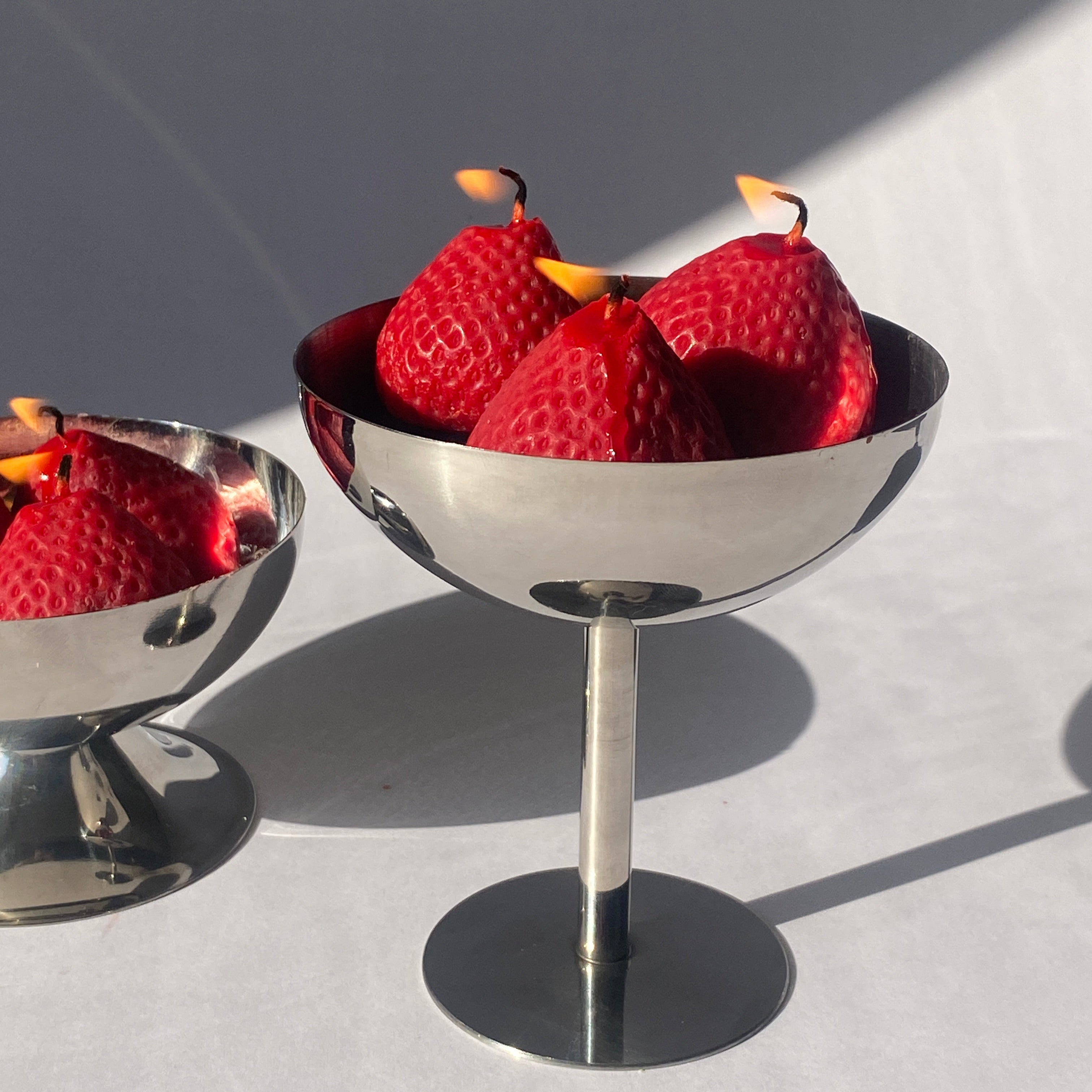 Large Strawberry Candles - 3 Pack