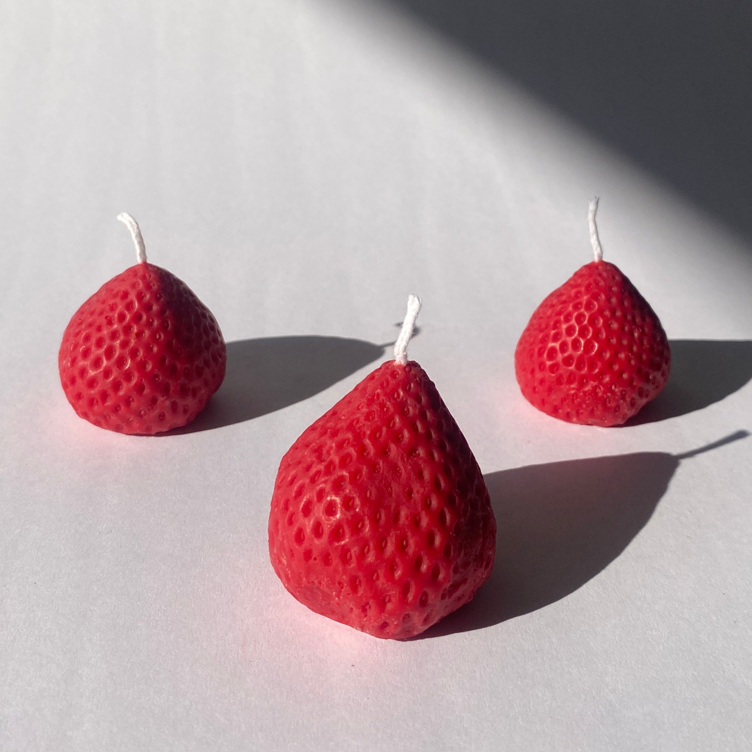 Large Strawberry Candles - 3 Pack-2