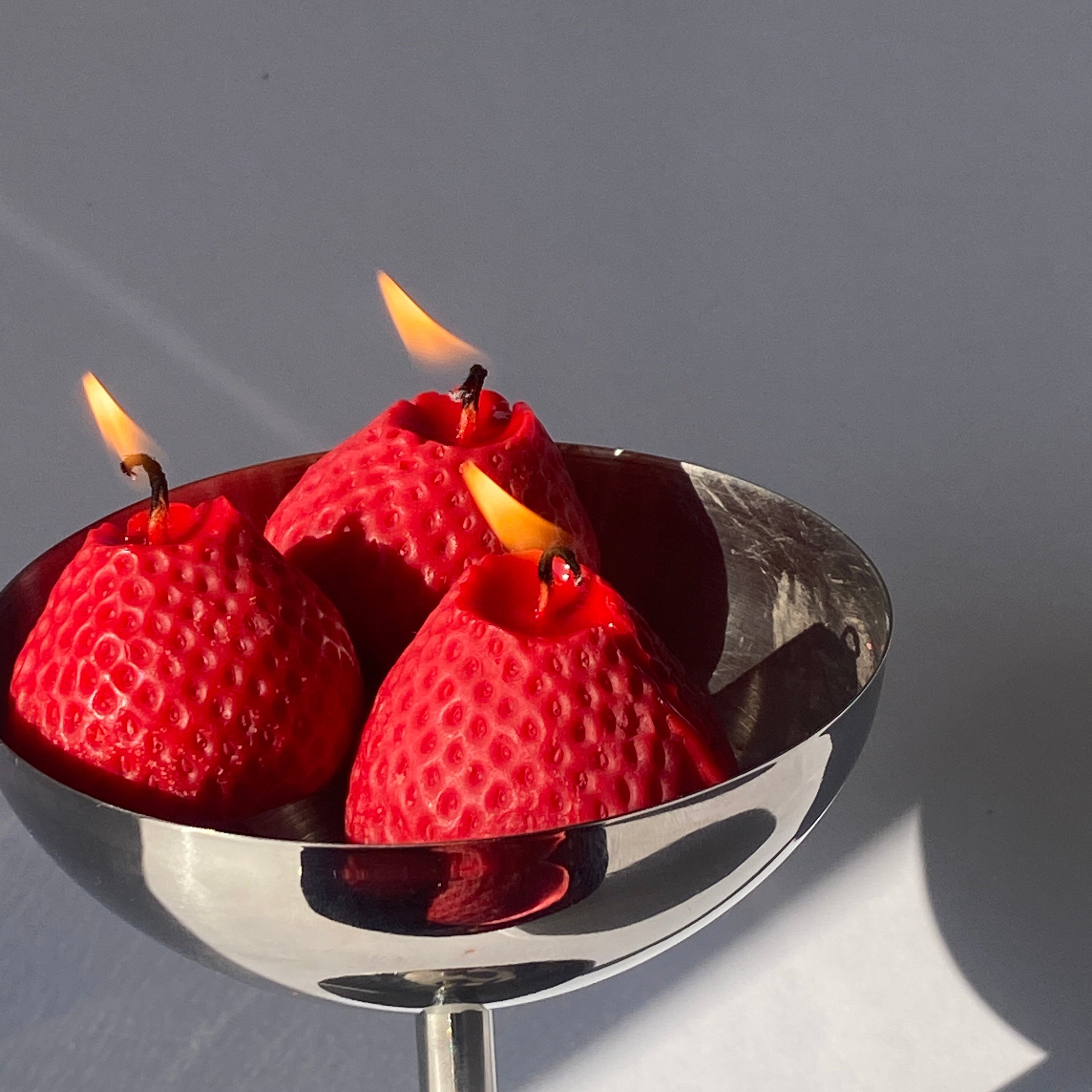 Large Strawberry Candles - 3 Pack-4